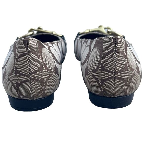 Brown Coach Logo Round Toe Ballet Flat w/Gold Fittings Like New Size 6B - Picture 5 of 12